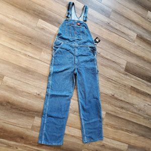 Dickies Indigo Stonewashed Bib Overalls (Men's size 34x32)